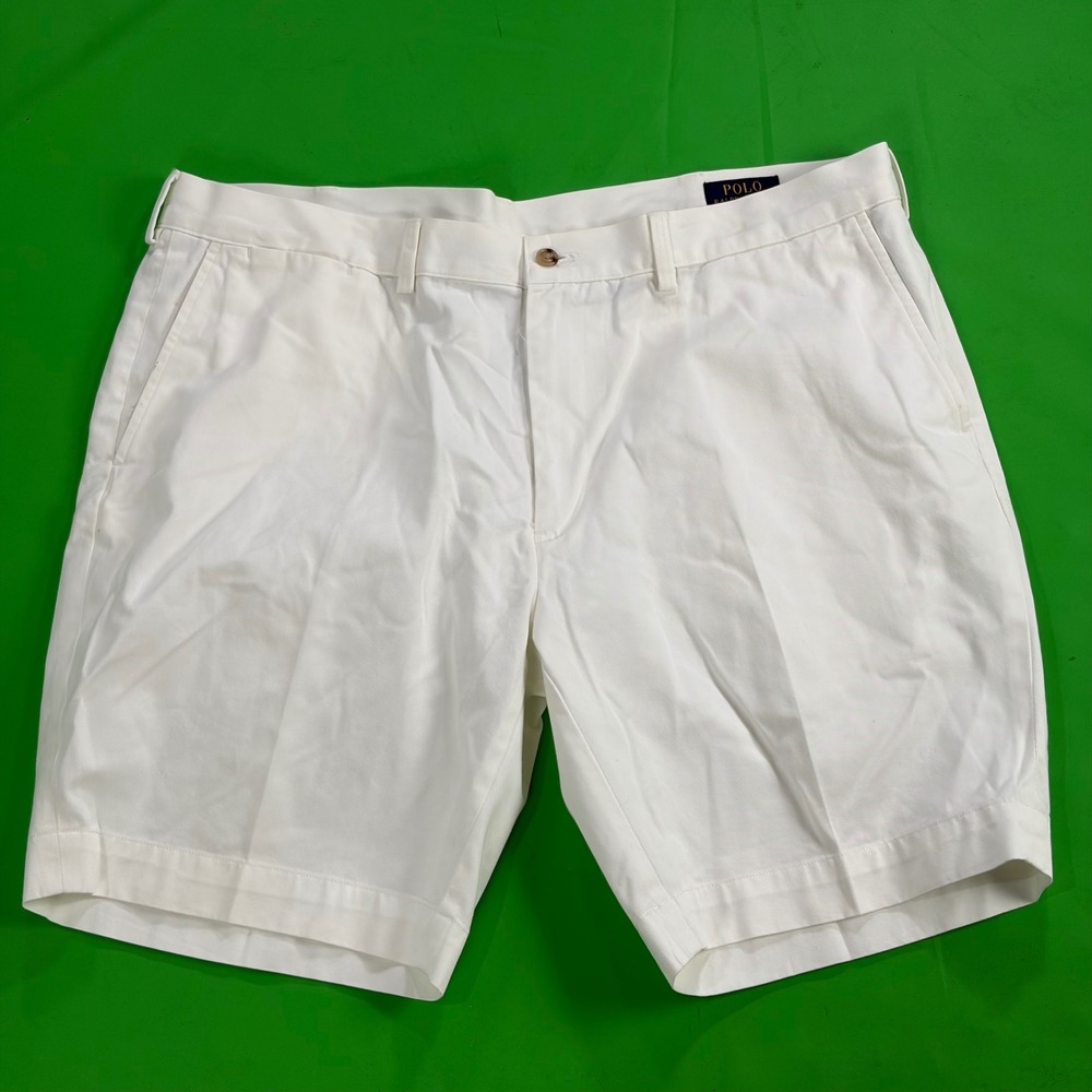 Polo Ralph Lauren Chino Shorts Mens 40 White Classic Fit 9" Inseam Cotton